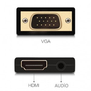 Adaptador HDMI a VGA Audio DC OTN-7557S Onten - Negro