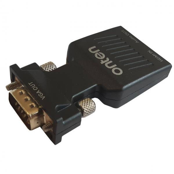 Adaptador HDMI a VGA Audio DC OTN-7557S Onten - Negro