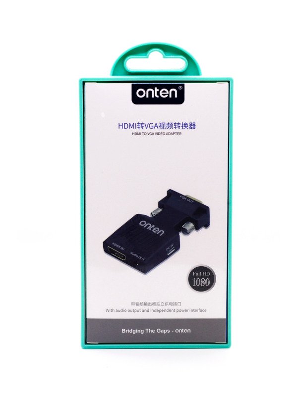 Adaptador HDMI a VGA Audio DC OTN-7557S Onten - Negro