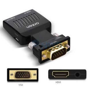 Adaptador HDMI a VGA Audio DC OTN-7557S Onten - Negro