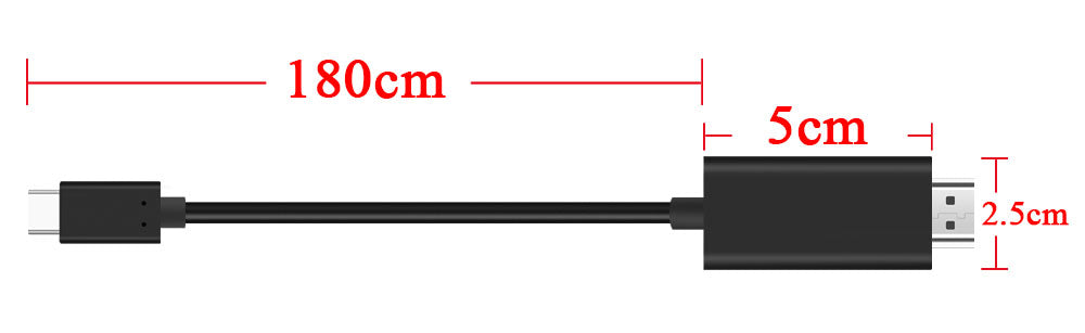 Cable Adaptador USB Tipo C a HDMI 4K OTN-9581 OT-9582 Onten