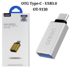 Adaptador USB Tipo C Macho a USB Tipo a Hembra OTN-9130 Onten - Gris
