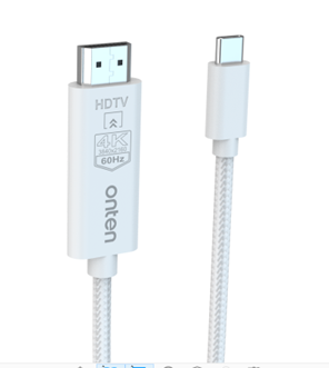 Cable USB Tipo C Macho a HDMI Tipo B OTN-UC508 Onten Blanco - Blanco