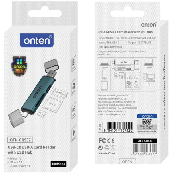 Onten lector de memoria USB-C y usb-a OTN-CR537 Imagen principal del producto