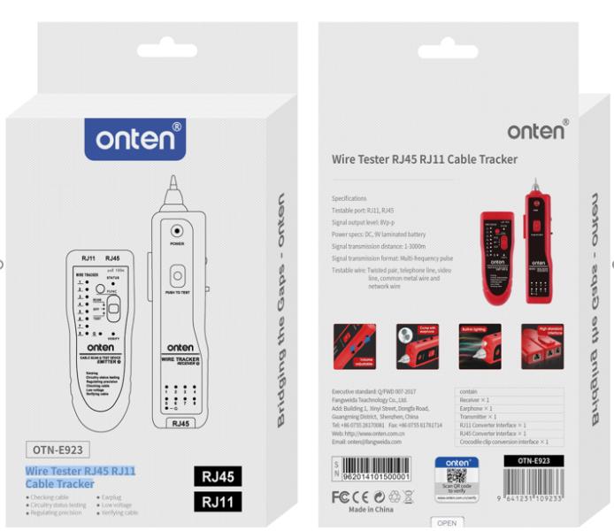 Onten tester cables RJ45 RJ11 E923
