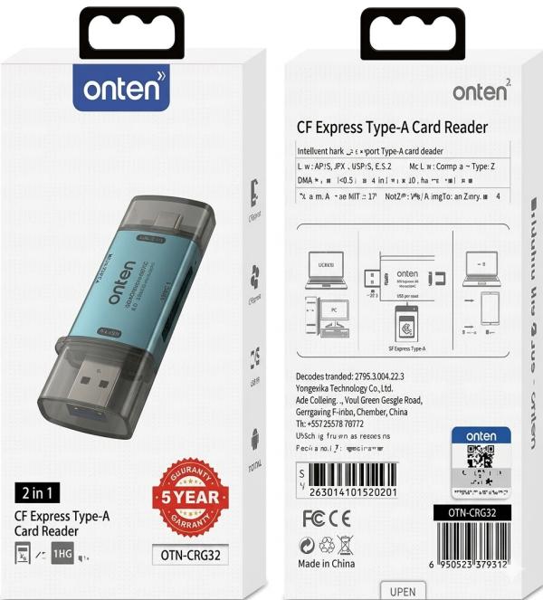 Onten lector cfexpress tipo a USB c a OTN-CR632 Imagen secundaria del producto