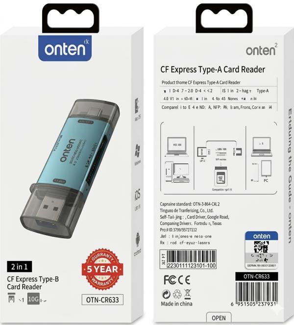 Onten lector cfexpress tipo b USB c a OTN-CR633