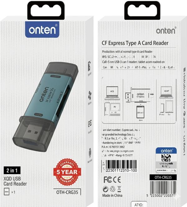Onten lector xqd USB 3.0 tipo c a OTN-CR635
