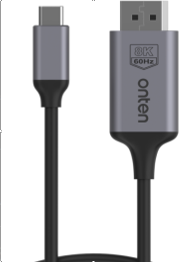 Cable USB Tipo C a Display Port con Convertidor de Video UC938 Onten - 1.8m Negro