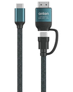 Cable USB Tipo C a Tipo C y HDMI con Convertidor de Video OTN-UC956 Onten - 2M Verde