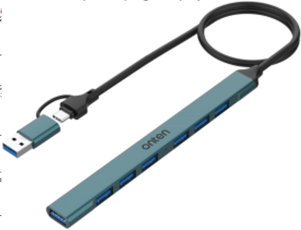 Hub USB Tipo C y USB Tipoa OTN-UCA9702 Onten