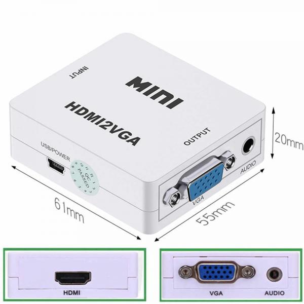 Convertidor Adaptador VGA a HDMI Caja