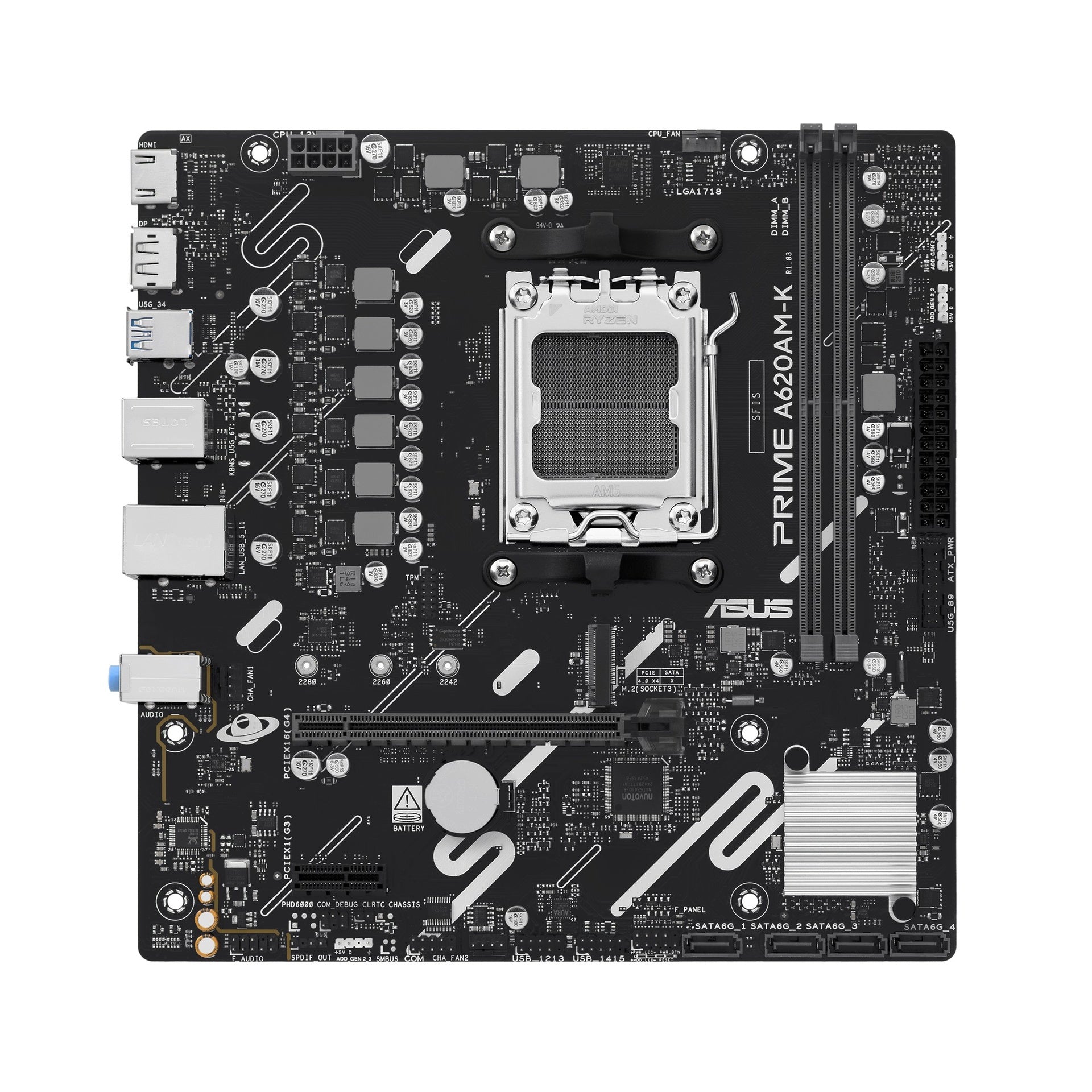 ASUS tarjeta madre AM5 micro ATX DDR5 prime A620AM-K