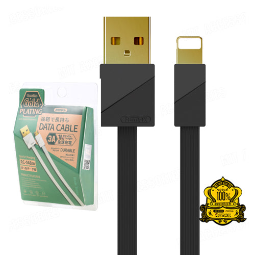 Cable USB Lightning RC-048I Gold Plating Remax - Negro