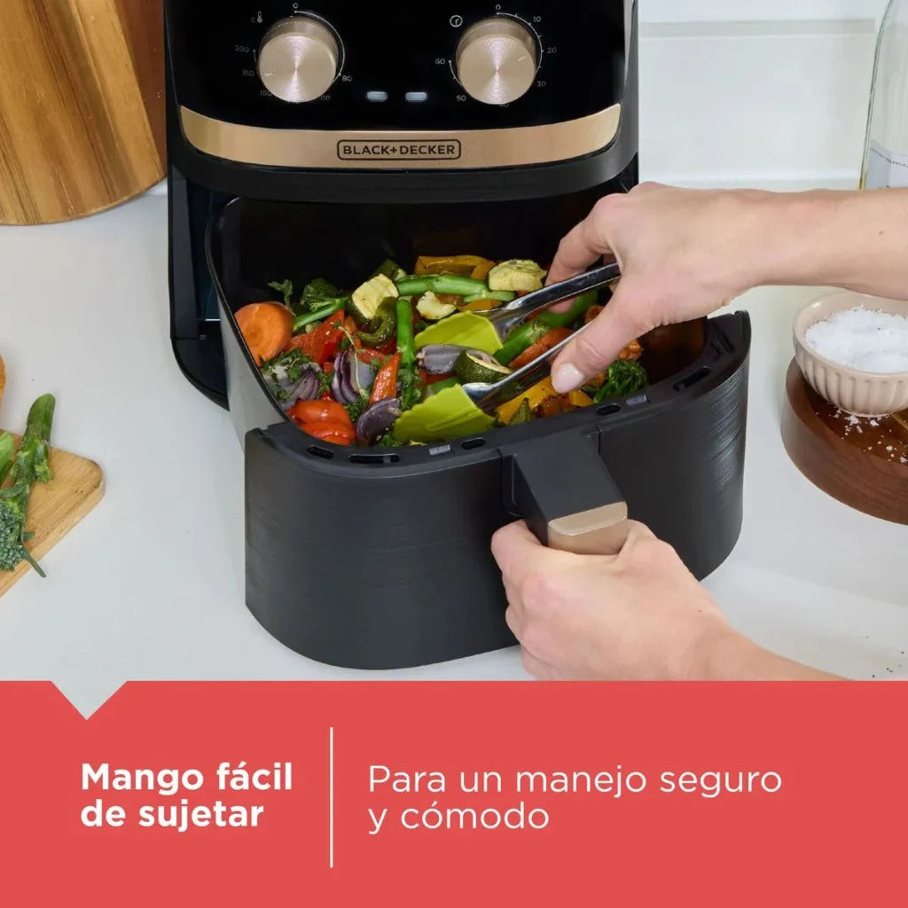 Black + Decker freidora de aire con perillas gris - AFBD42-3BDLA