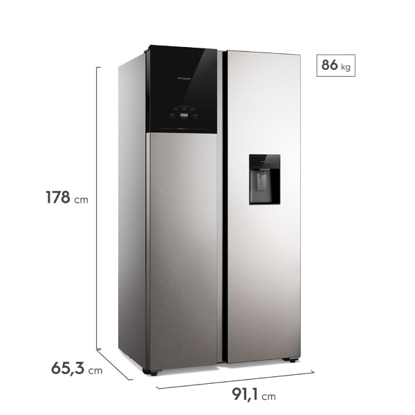Frigidaire refrigerador side by side 19 pies  Inverter con dispensador FRS19F3N5BI