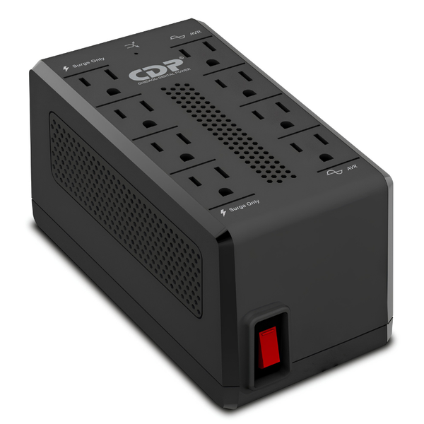 Regulador de Voltaje Cdp RAVR1408 1400va/700w 8 Tomas 80 150V Regulación Automática - Negro