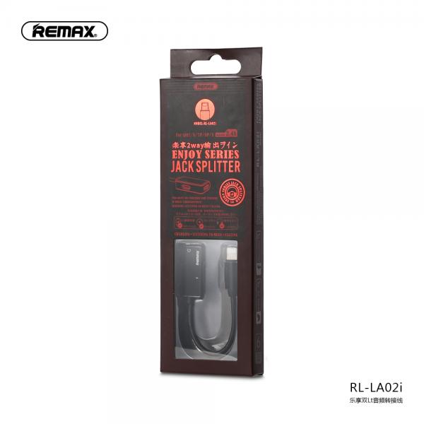 CABLE 2 USB LIGTHING  A 3.5 HEMBRA ENJOY SPLITTER RL-LA02I REMAX BLANCO