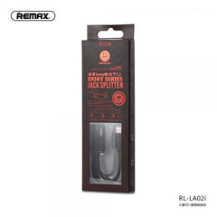 CABLE 2 USB LIGTHING  A 3.5 HEMBRA ENJOY SPLITTER RL-LA02I REMAX BLANCO