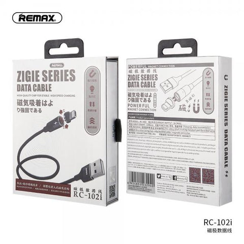 CABLE USB LIGHTNING RC-102I SERIES ZIGIE REMAX NEGRO