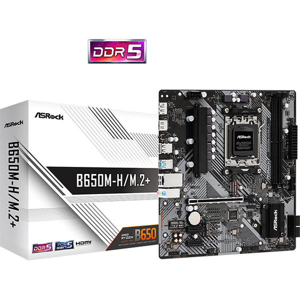 Tarjeta Madre Asrock B650M H M2 Plus AM5 Micro-ATX DDR5 Negro