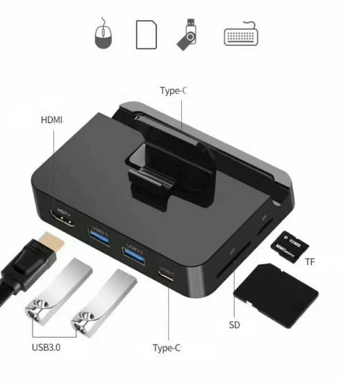 Dock Adaptador USB Tipo C a HDMI + Pd + Tf+ Sd OTN-D9138 Onten