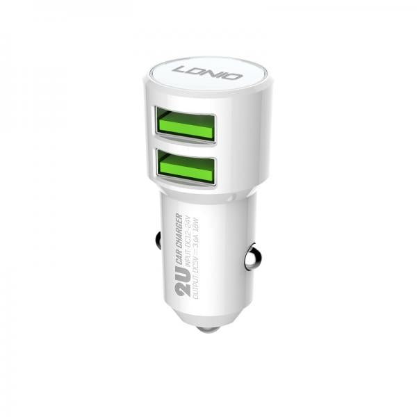 Cargador Carro C309 Ldnio - Micro B Blanco