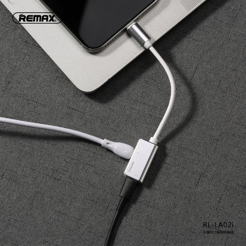 Cable 2 USB Ligthing a 3.5 Hembra Enjoy Splitter RL-LA02I - Blanco