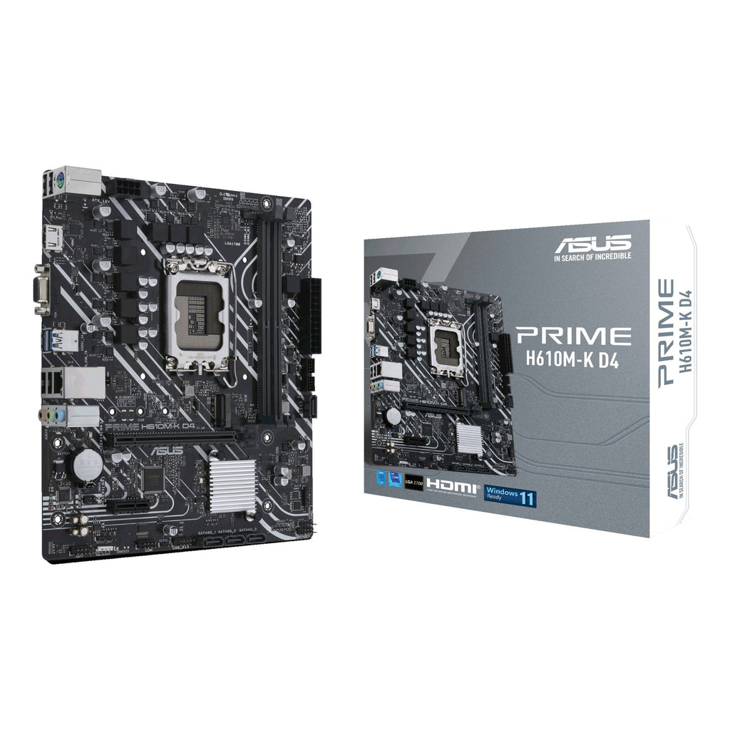 Tarjeta madre ASUS prime H610M-K D4 LGA1700 matx DDR4 negro blanco