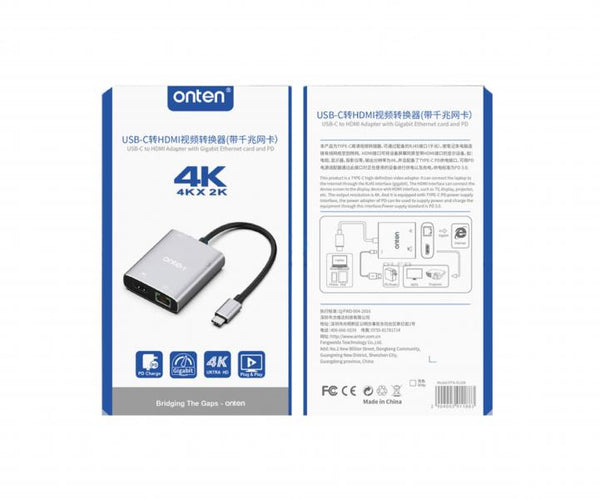 Cable Adaptador Tipo C a HDMI +gigabit+ Pd OTN-91188 Onten