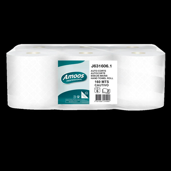 Amoos toalla de manos 160 mts doble hoja pk 6 rollos J631606.2