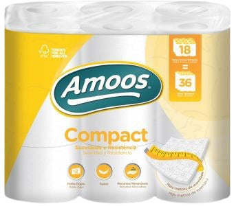 Amoos papel higienico compact doble hoja 266 h 12 rollos Imagen secundaria del producto