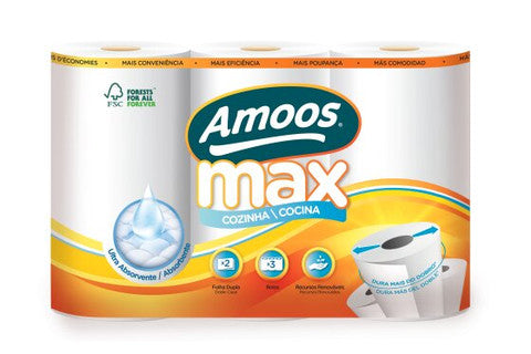 Amoos toalla cocina MAX 3 pack 90 hojas dobles 22M Imagen principal del producto