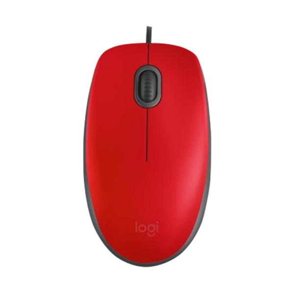 Mouse Logitech M110 Silent Alámbrico USB-A 1000DPI 910-006755 - Rojo