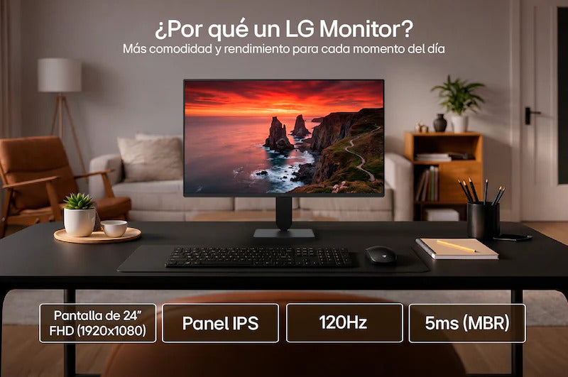 LG Monitor 24", IPS, FHD, 120 Hz - 24U411B