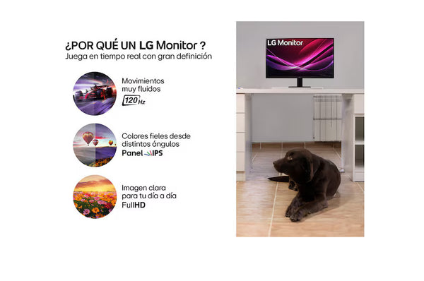 LG Monitor IPS Full HD de 27" con 120Hz y diseño sin bordes - 27U411B