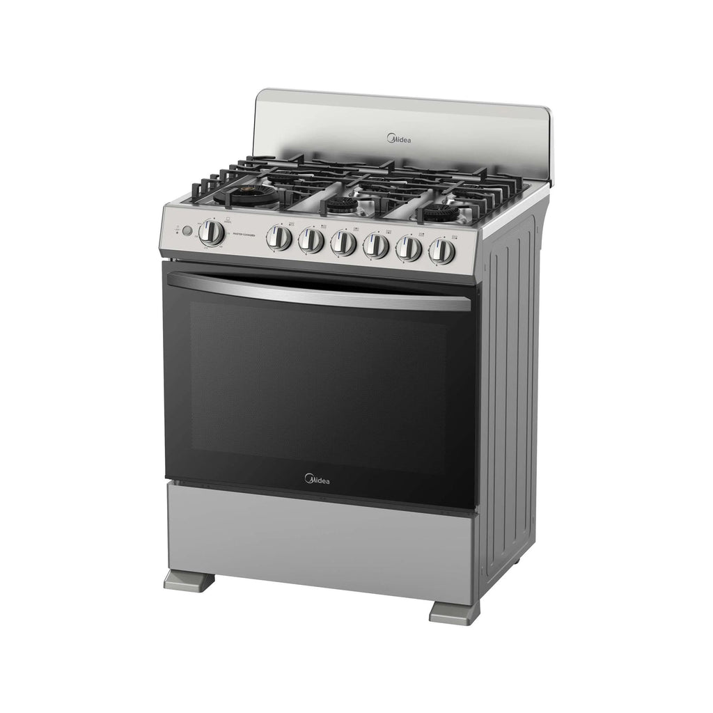 Midea Cocina De gas de 30" 6 quemadores Plateado MGS30FS1BIABGF-CA
