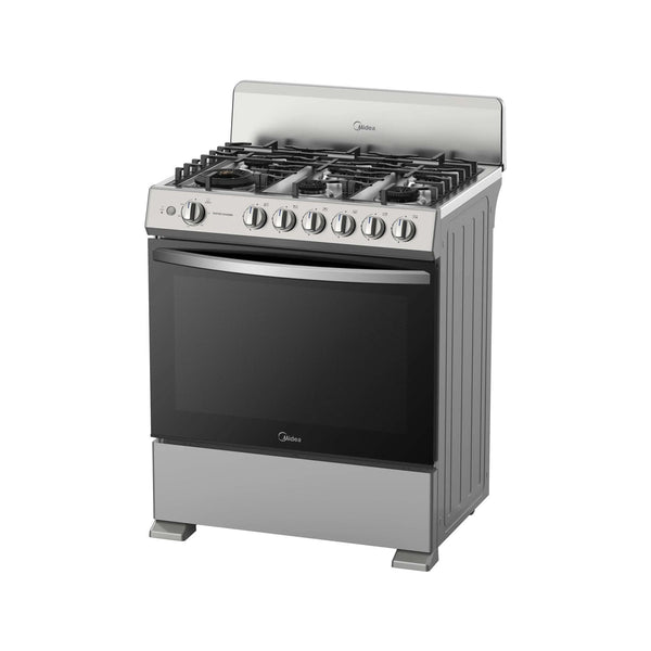 Midea Cocina De gas de 30" 6 quemadores Plateado MGS30FS1BIABGF-CA