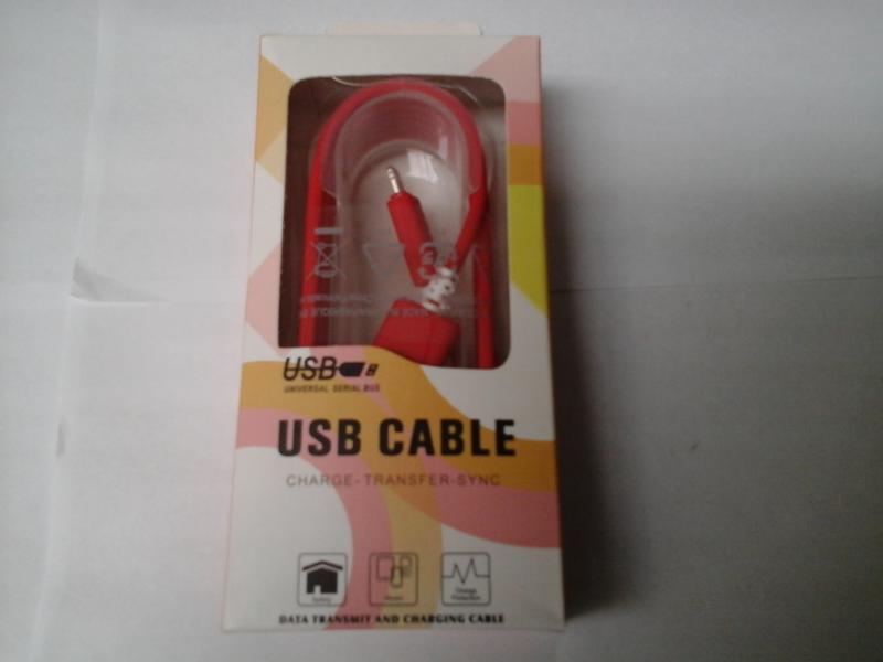 Cable USB Lightning Iphone 5G 5S 5GS Iphone 6 6PLUS Rojo Caja Naranja