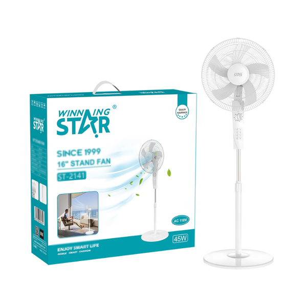 Ventilador de Pie 16 Pulg Winning Star ST-2141 DFS-767-WST-110V-17063 - Blanco