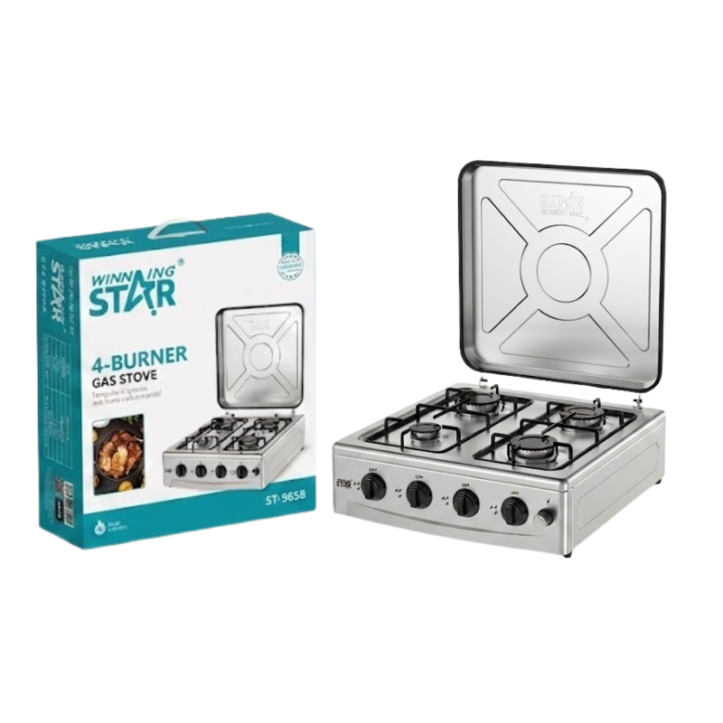 Cocina de Gas de 4 Quemadores Winning Star ST-9658 OHL-462-WST-12210 - Plateado