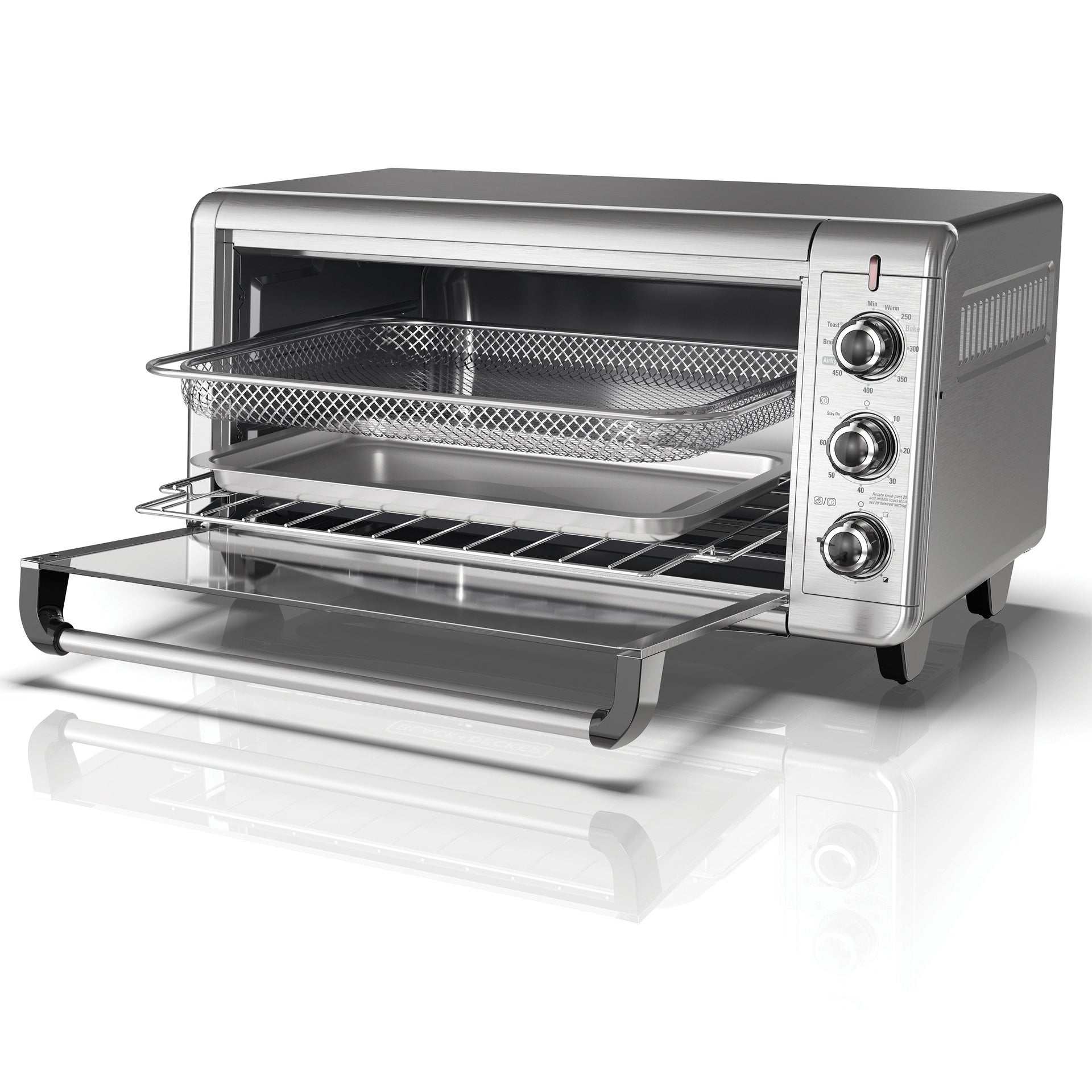 Black + Decker horno tostador con freidora de aire 9 rebanadas  TO4315SS-LA
