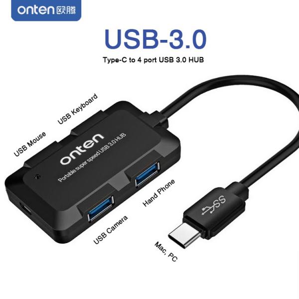 HUB USB TIPO C OTN-9102B ONTEN NEGRO