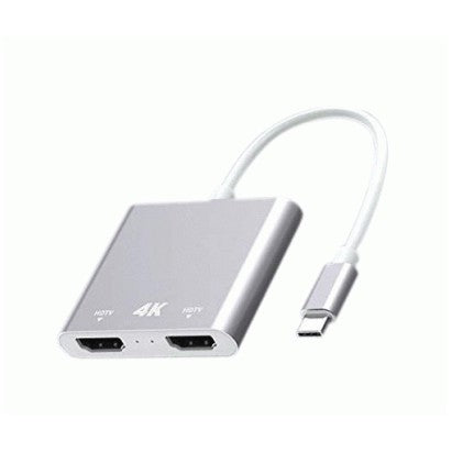 CABLE ADAPTADOR USB TIPO C A DUAL HDMI INTERFAZ OTN-9175B ONTEN GRIS