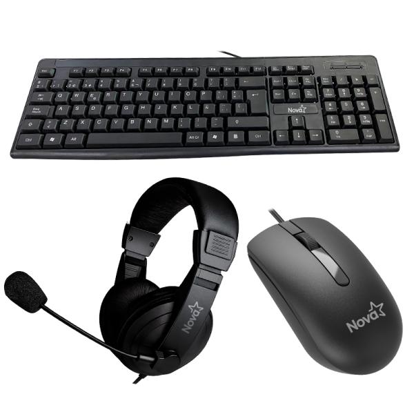Combo Teclado y Mouse Nova USB KB5982U0002C Completo y Ergonómico Imagen principal del producto