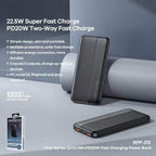 Bateria de Emergencia RPP-212 10.000mha Serie Tynil Remax - Negra