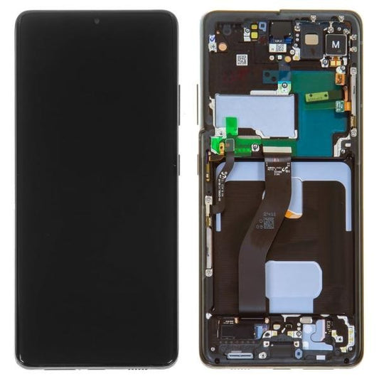 Repuesto LCD PANTALLA SAMSUNG GALAXY S21 ULTRA 5G COMPLETA NEGRA CON MARCO