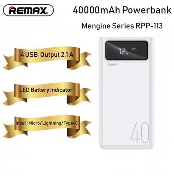 Bateria de Emergencia RPP-113 40.000mha Serie Mengine Remax - Blanca