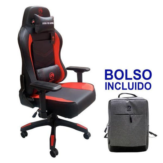 SILLA LINEA PRO GAMING CH-130  BOLSO MARVO NEGRA/ROJO