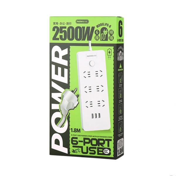 Regleta PC-6 Remax - Blanca
